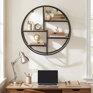 Decorative Circular Metal Wall Mounted Shelf for Display view 3