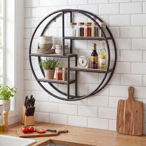 Decorative Circular Metal Wall Mounted Shelf for Display view 6