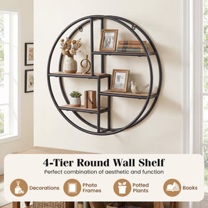 Decorative Circular Metal Wall Mounted Shelf for Display view 7