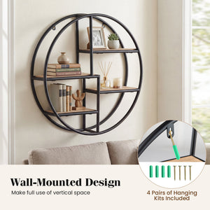 Decorative Circular Metal Wall Mounted Shelf for Display view 8