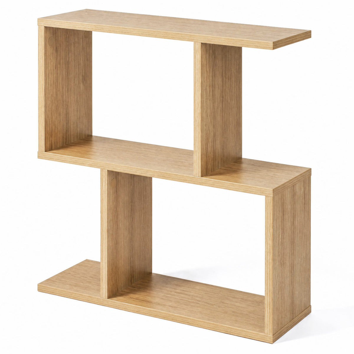 Decorative Storage Shelf Featuring Open Layout and Non-Slip Foot Pads Room Separator-Natural