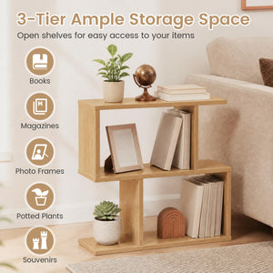 Decorative Storage Shelf Featuring Open Layout and Non-Slip Foot Pads Room Separator-Natural view 7
