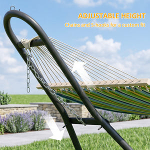 Hammock Stand with Adjustable Height Steel Frame for 0.8" -1.2" Person 109.4" Black