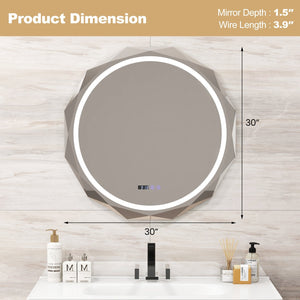 Defogging LED Bathroom Mirror with Stepless 3 Colors Temperature view 4