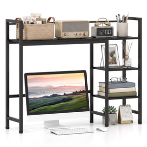 Desktop Bookshelf 38.5 inches W with Storage Display Rack for Home Office-Black view 4