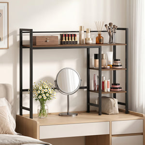 Desktop Bookshelf 38.5 inches W with Storage Display Rack for Home Office-Rustic Brown view 7