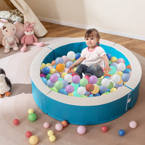 Detachable Foam Ball Pit with 50 Colorful Ocean Balls-Blue view 2