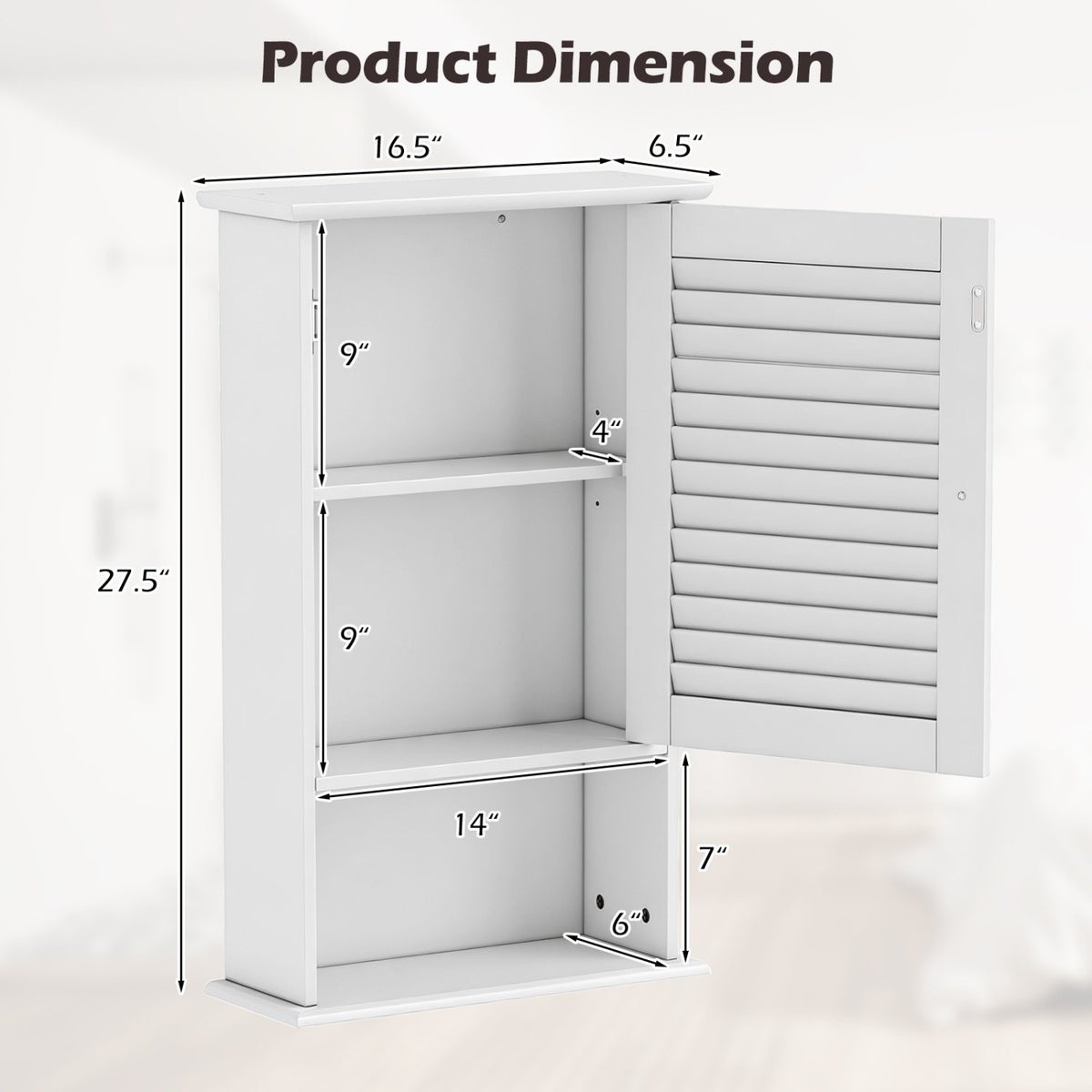 27.5 Inch H Wall Hanging Bathroom Storage Cabinet view 5