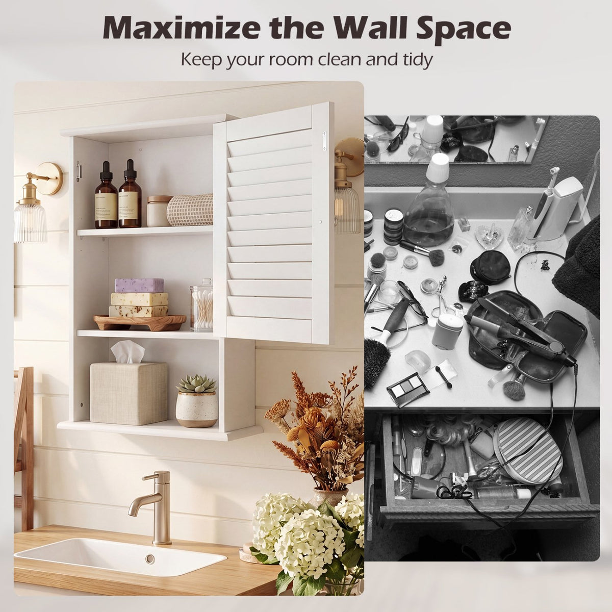 27.5 Inch H Wall Hanging Bathroom Storage Cabinet view 9