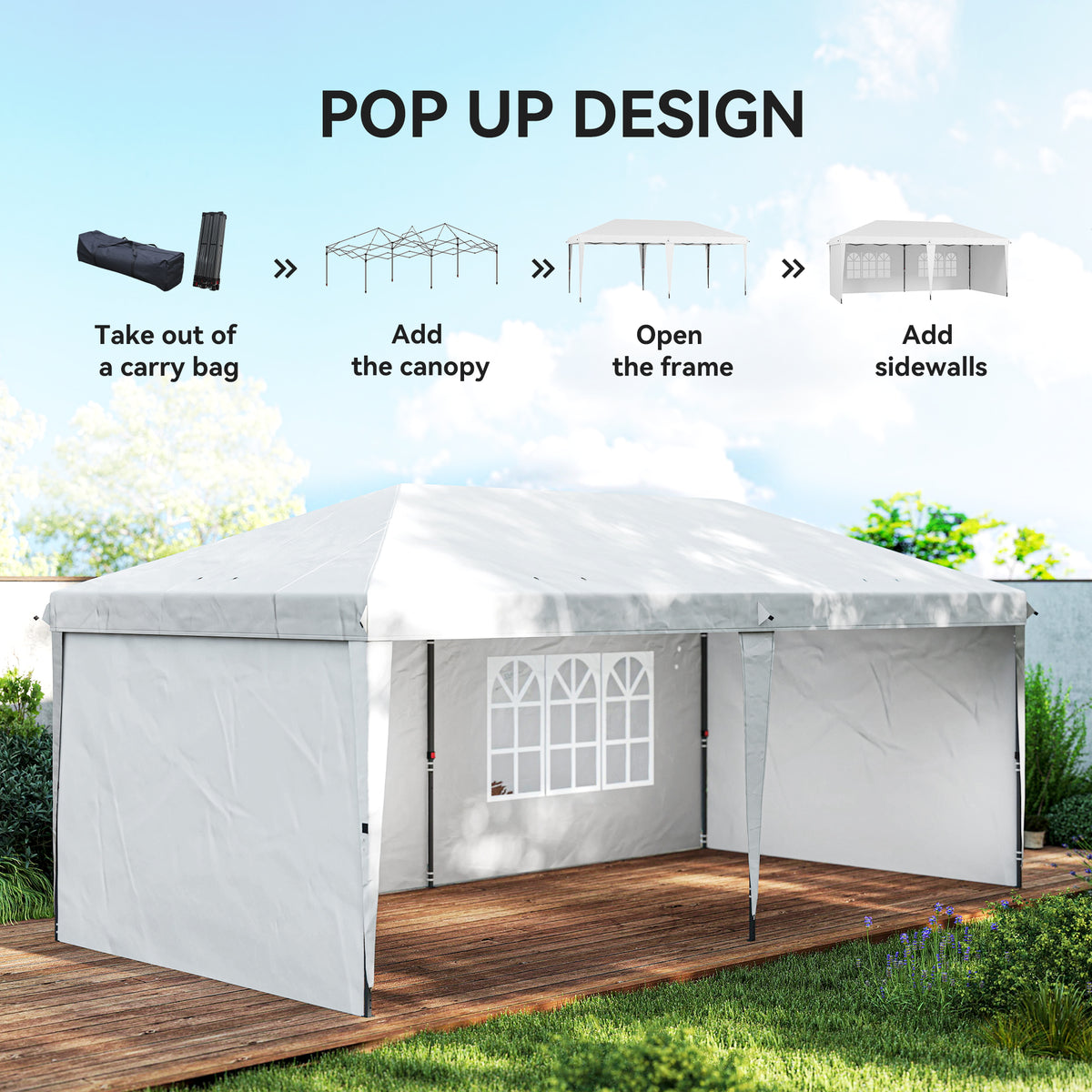 10' x 20' Outdoor Pop Up Canopy Tent Party Tent Instant Shelter W/ Carrying Bag, Blue – view 17