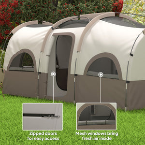 4 Person Camping Tent, 3 Room Cabin Tent, 3000mm Waterproof and UPF30+ with Sewn in Groundsheet and Carry – view 11
