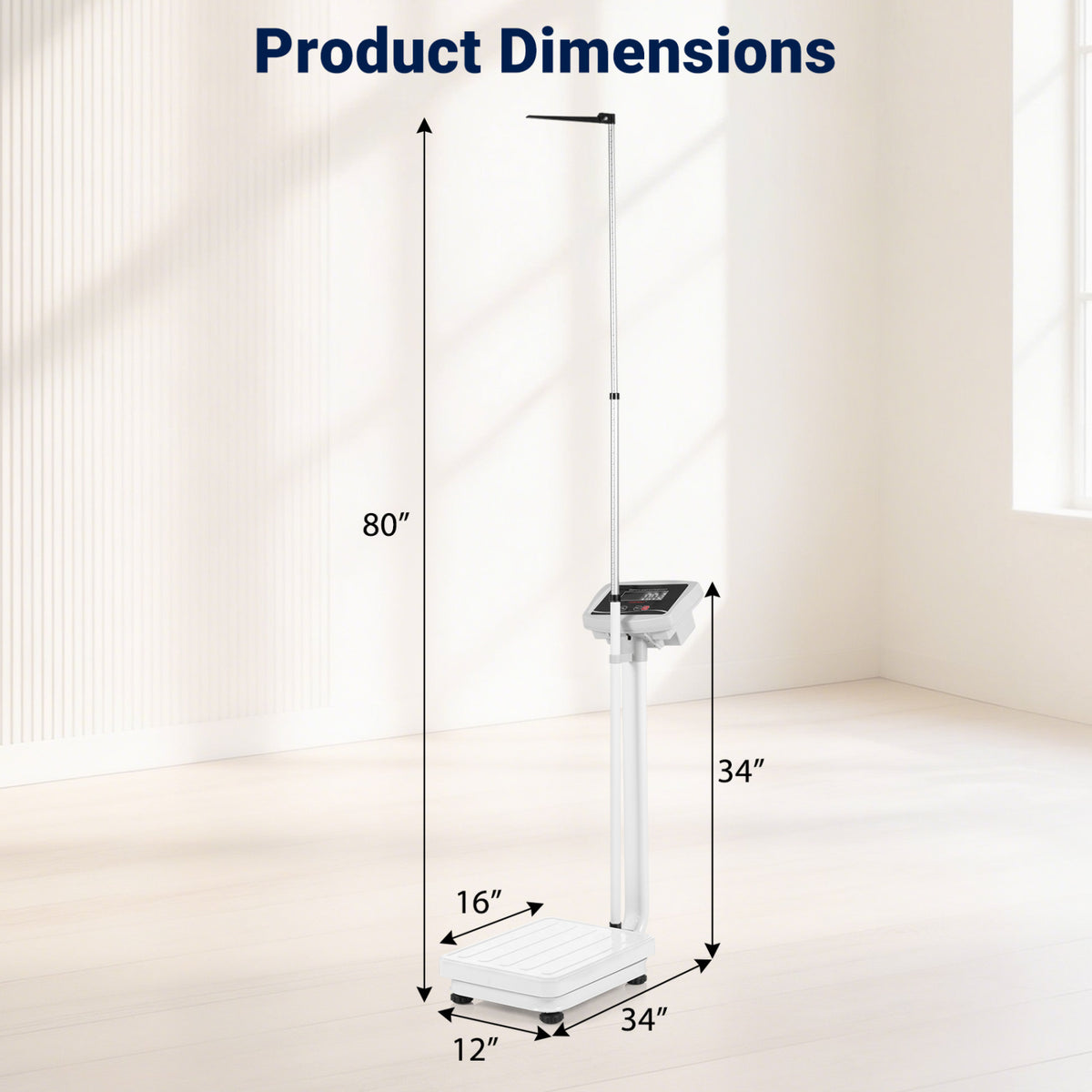 Digital Height and Weight Scale with Height Rod 400 lbs & LED Display view 5