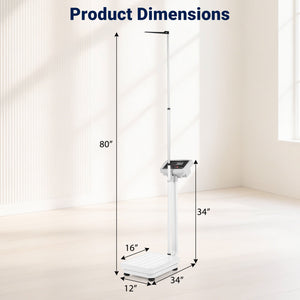 Digital Height and Weight Scale with Height Rod 400 lbs & LED Display view 5