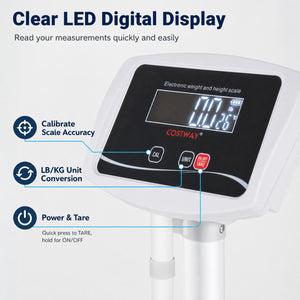 Digital Height and Weight Scale with Height Rod 400 lbs & LED Display view 7