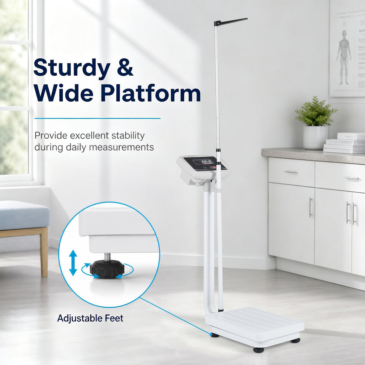 Digital Height and Weight Scale with Height Rod 400 lbs & LED Display view 9