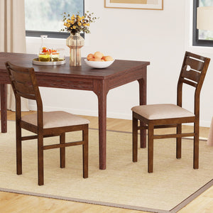 Dining Chair Set of 2/4 with Rubber Wood Frame and Padded Seat-2 view 3