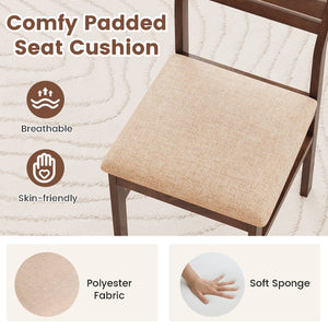 Dining Chair Set of 2/4 with Rubber Wood Frame and Padded Seat-4 view 7