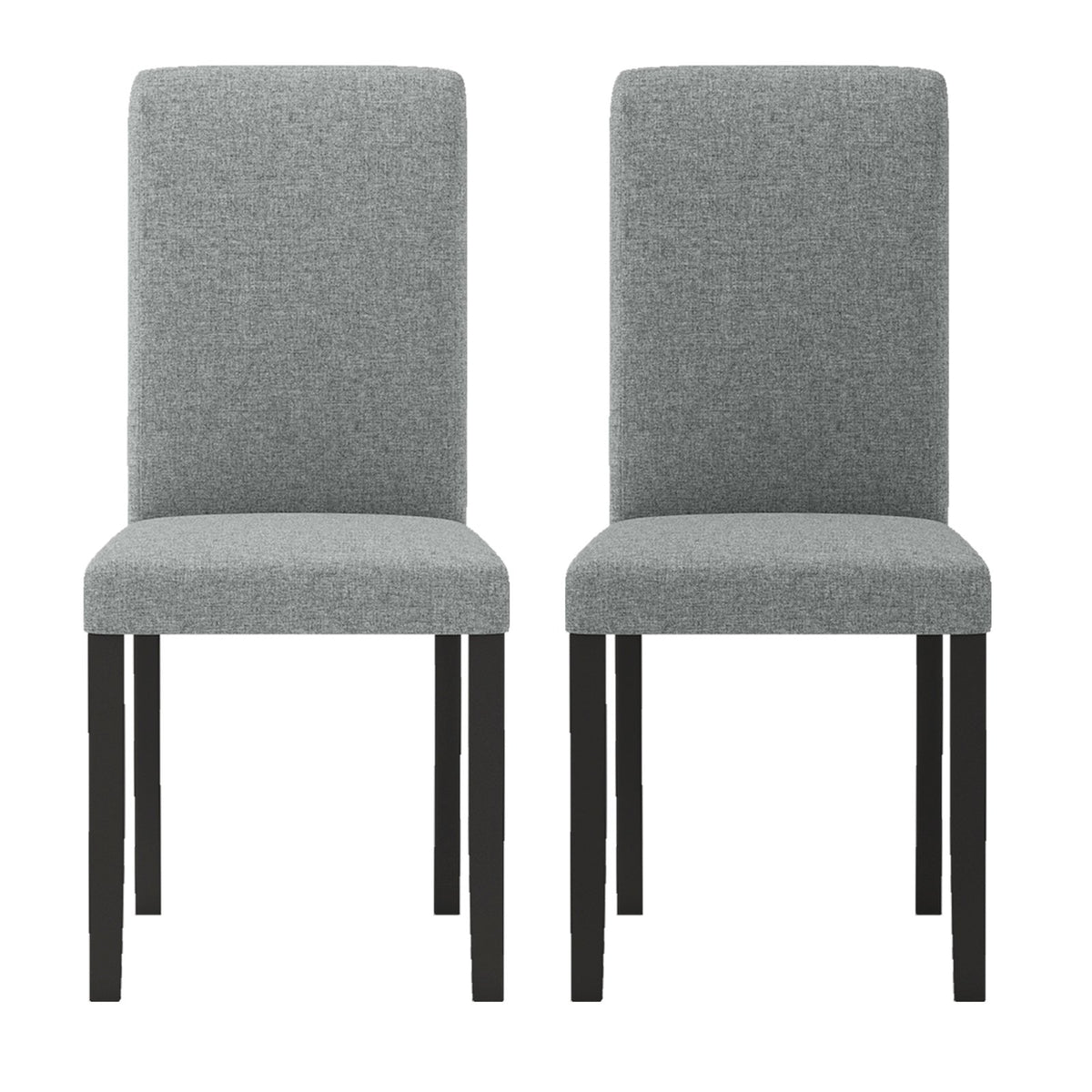 Dining Chair Set of 2 Mid-Century Modern Chairs with Rubber Wood Legs-Gray view 4