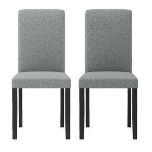 Dining Chair Set of 2 Mid-Century Modern Chairs with Rubber Wood Legs-Gray view 4