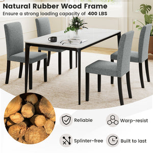 Dining Chair Set of 2 Mid-Century Modern Chairs with Rubber Wood Legs-Gray view 6