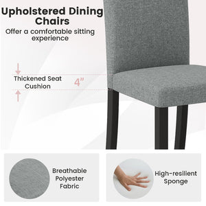 Dining Chair Set of 2 Mid-Century Modern Chairs with Rubber Wood Legs-Gray view 7