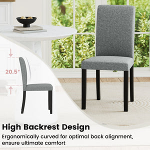 Dining Chair Set of 2 Mid-Century Modern Chairs with Rubber Wood Legs-Gray view 8