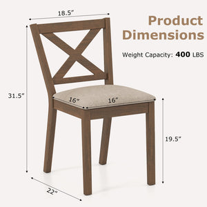 Dining Chair Set of 2 Modern Kitchen Chair with Upholstered Seat-Brown view 4