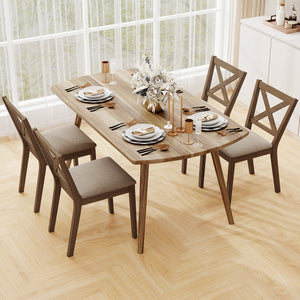 Dining Chair Set of 2 Modern Kitchen Chair with Upholstered Seat-Brown view 5