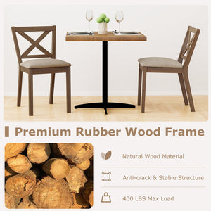 Dining Chair Set of 2 Modern Kitchen Chair with Upholstered Seat-Brown view 7