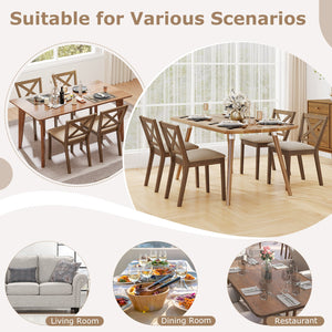 Dining Chair Set of 2 Modern Kitchen Chair with Upholstered Seat-Brown view 9