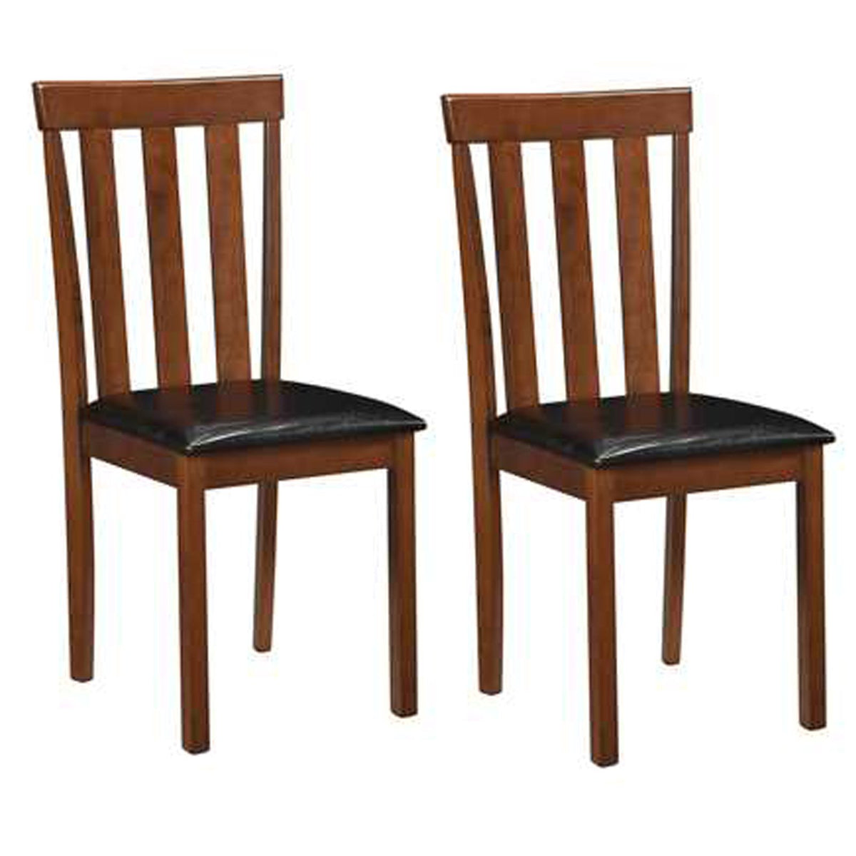 Dining Chair Set of 2 Upholstered Wooden Kitchen Chairs with Padded Seat and Rubber Wood Frame-Espresso