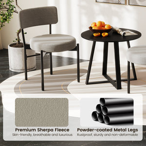 Dining Chair Set of 2 with Curved Backrest and Padded Seat-Gray view 6