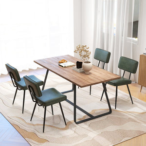 Dining Chair Set of 2 with Padded Backrest and Seat-Dark Green view 5