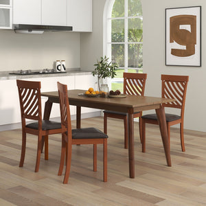 Dining Chair Set of 2 with Rubber Wood Legs and Ergonomic Back for Dining Room-Walnut view 6