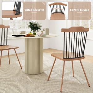 Dining Chair with Spindle Back and Ergonomic Contoured Seat Set of 2-Natural view 7
