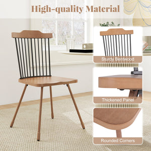 Dining Chair with Spindle Back and Ergonomic Contoured Seat Set of 2-Natural view 8