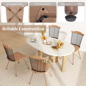 Dining Chair with Spindle Back and Ergonomic Contoured Seat Set of 2-Natural view 9