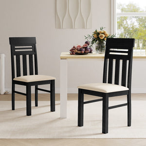 Dining Chairs High Back Dining Room Chairs Set of 2-Black view 2