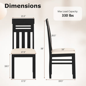 Dining Chairs High Back Dining Room Chairs Set of 2-Black view 4