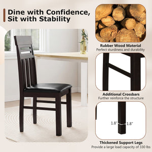Dining Chairs High Back Dining Room Chairs Set of 2-Brown view 5