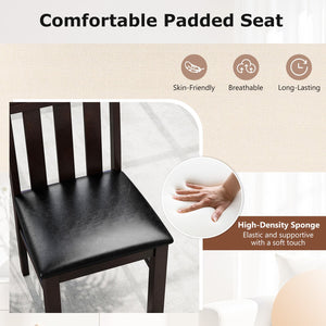 Dining Chairs High Back Dining Room Chairs Set of 2-Brown view 8