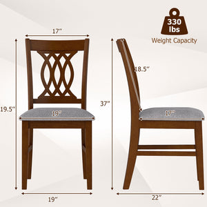 Dining Chairs Set of 2 Dining Room Chairs with Padded Seat for Kitchen Living Room-Walnut view 4