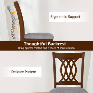 Dining Chairs Set of 2 Dining Room Chairs with Padded Seat for Kitchen Living Room-Walnut view 7