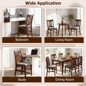 Dining Chairs Set of 2 Dining Room Chairs with Padded Seat for Kitchen Living Room-Walnut view 9
