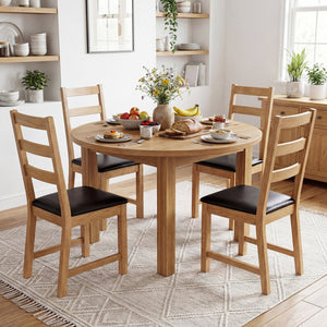 Dining Chairs Set of 2 Farmhouse Dining Room Chairs with Hollowed Backrest-Natural view 6
