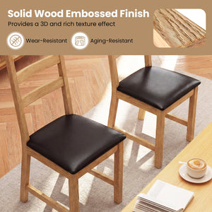 Dining Chairs Set of 2 Farmhouse Dining Room Chairs with Hollowed Backrest-Natural view 8