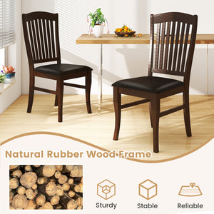 Dining Chairs Set of 2 Kitchen Side Chairs Mid-century Armless Dinette Chairs-Coffee view 6