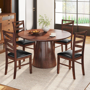 Dining Chairs Set of 2 Kitchen Side Chairs with Rubber Wood Legs-Walnut view 6