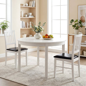 Dining Chairs Set of 2 Modern Mid Century Dining Room Chairs-White view 3