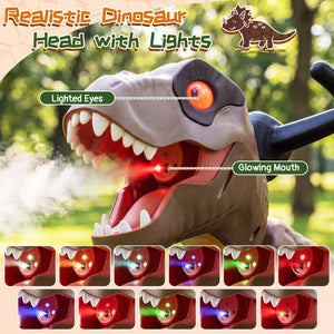 Dinosaur Drift Tricycle with Lights and Spray and 360-Degree Spin Mode-Brown view 9